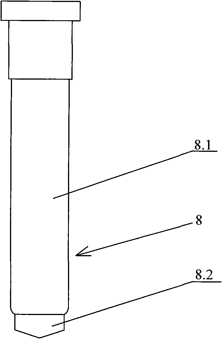 Punching/hole flanging die for internal supporting tube of auto shock absorber