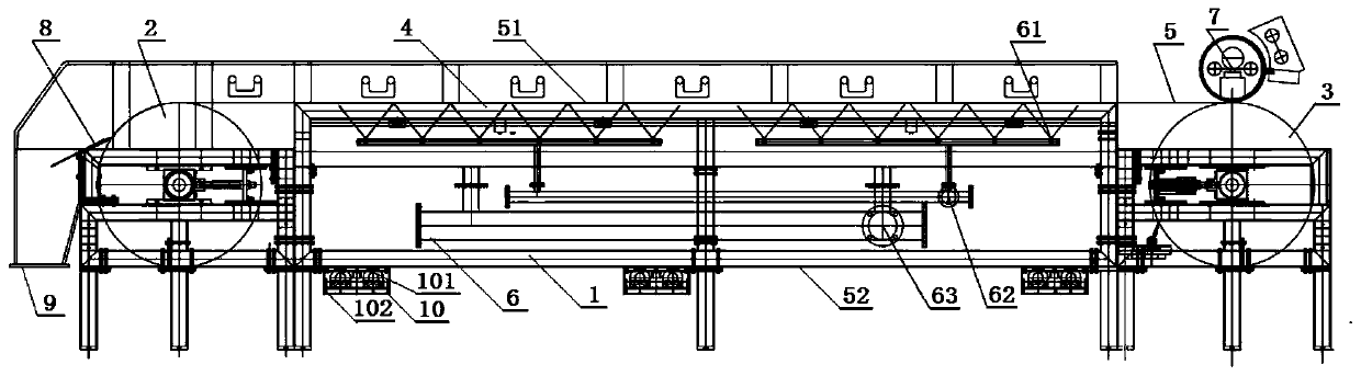 Reliable work type steel strip material cooling conveyor with dual-supporting-wheel limiting supporting