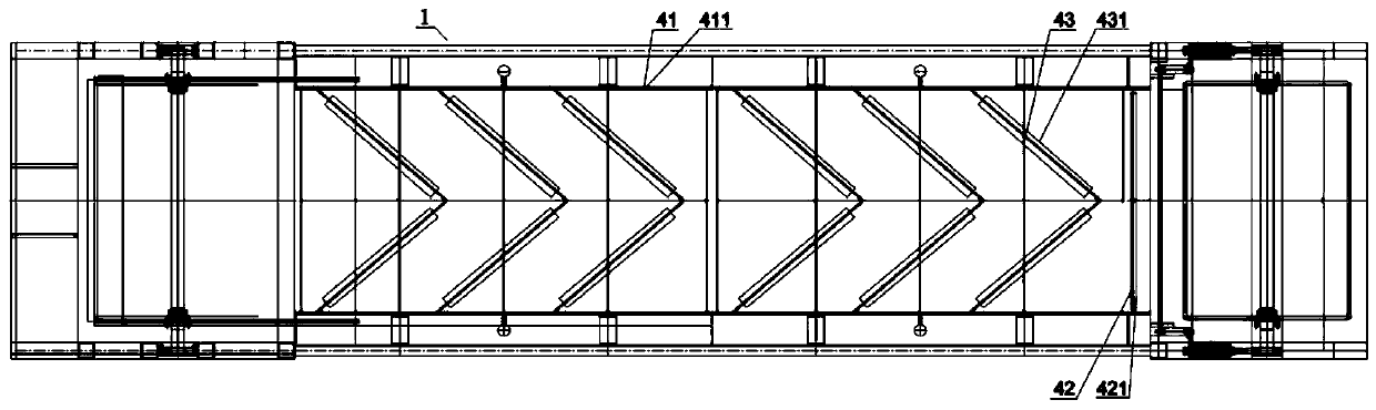 Reliable work type steel strip material cooling conveyor with dual-supporting-wheel limiting supporting