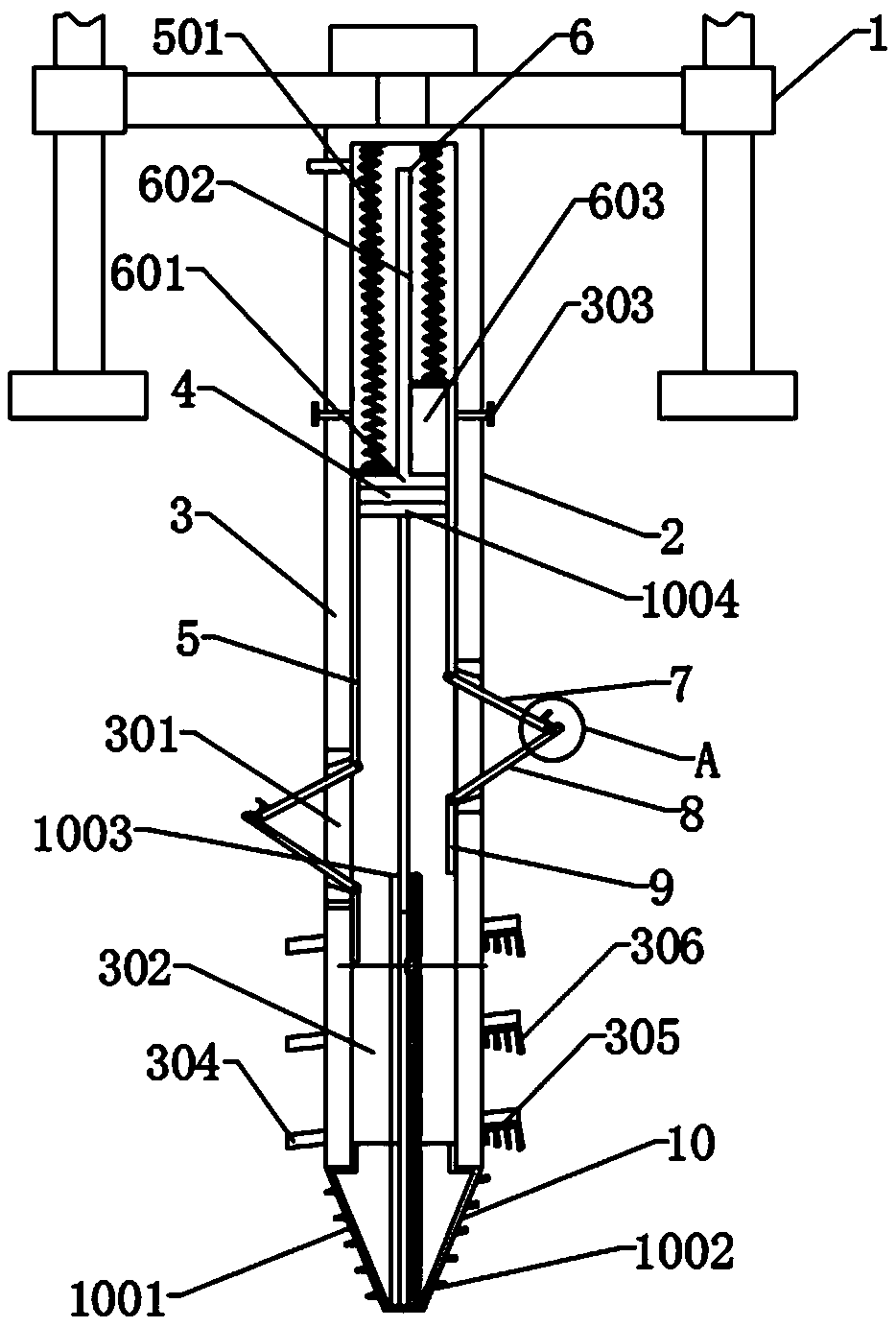 Soil layer survey device and survey method