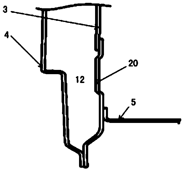 Rear connection assembly of a rear wheel housing