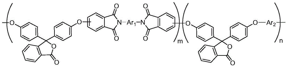 Phenolphthalein type copolyimide and preparation method thereof