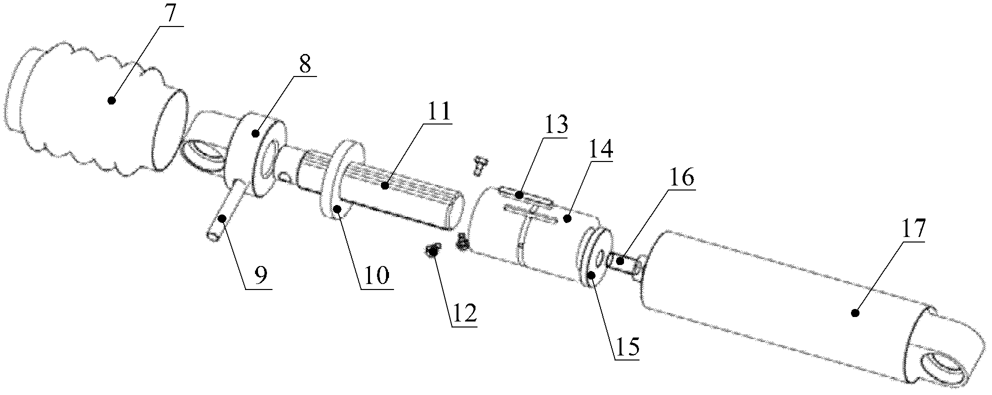 Multi-connecting-rod rectilinear movement hanger bracket adopting ball spline pair