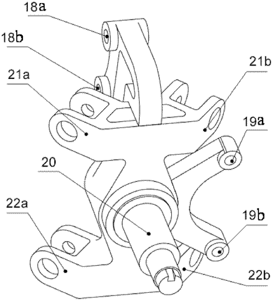 Multi-connecting-rod rectilinear movement hanger bracket adopting ball spline pair