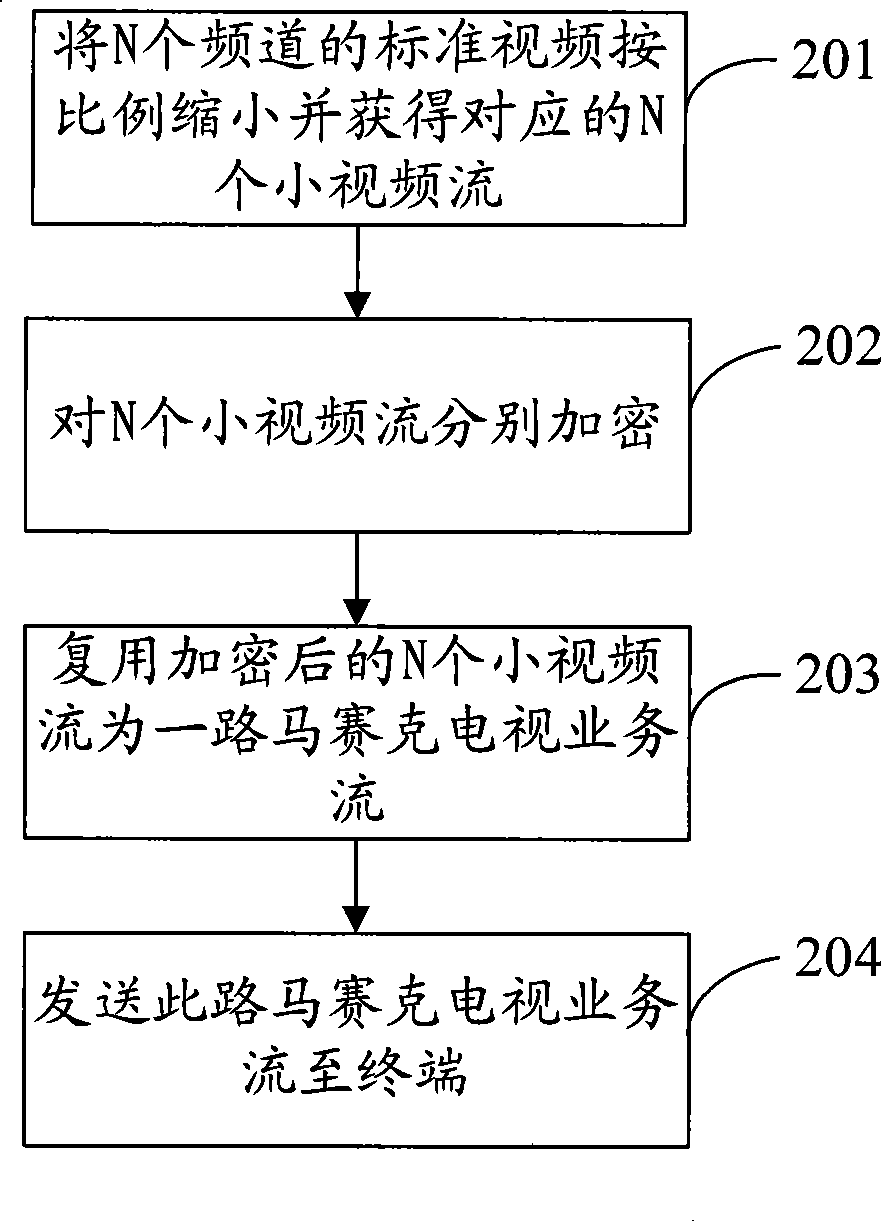 Method, apparatus and system for implementing mosaic television business