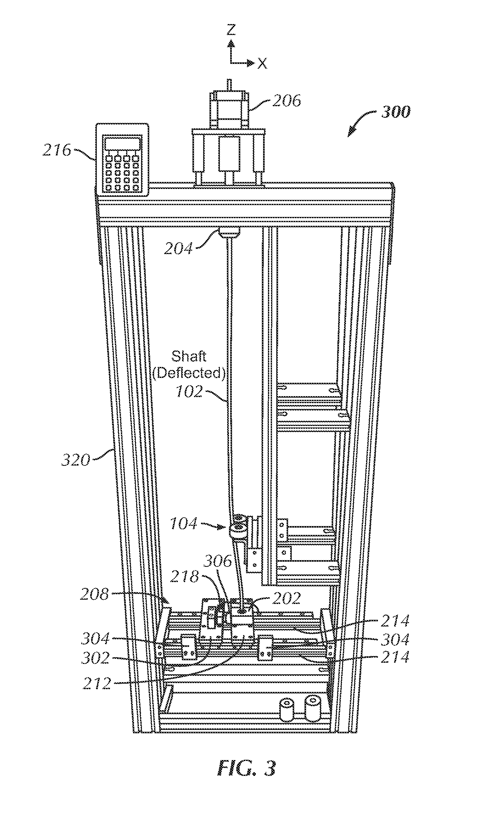 Method and apparatus for testing shafts