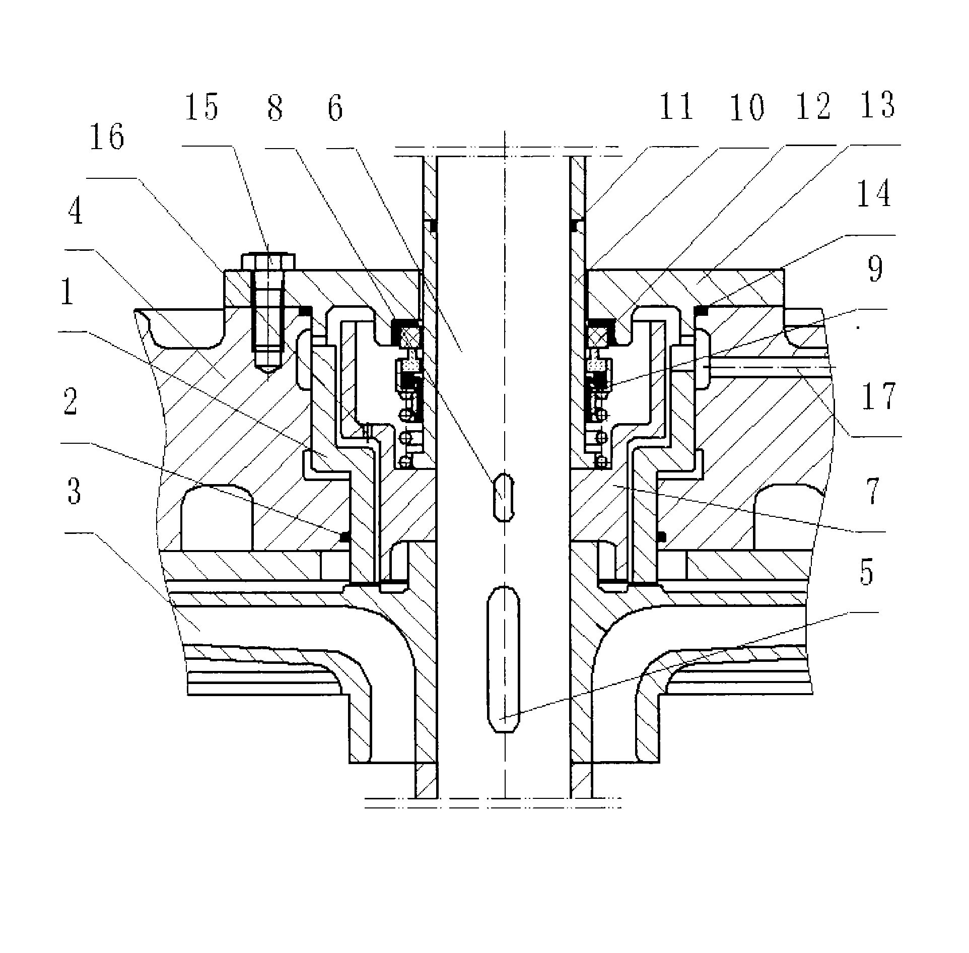 Axial force balancing device of pump