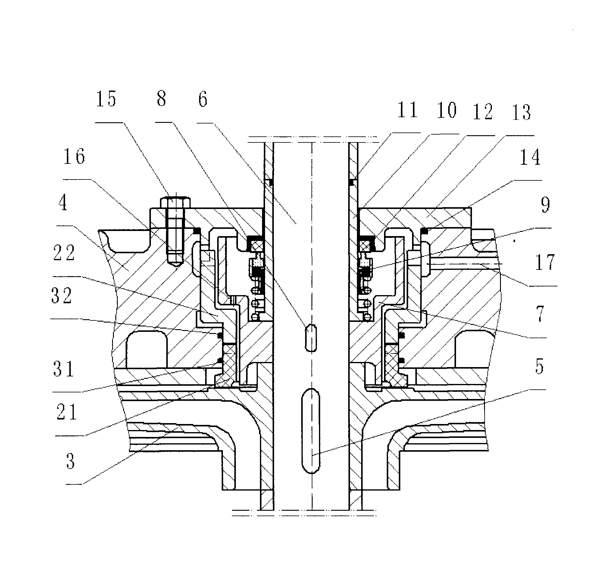 Axial force balancing device of pump