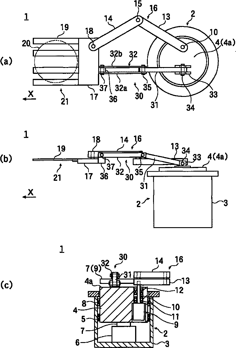 Transfer device and vacuum processing apparatus using the same