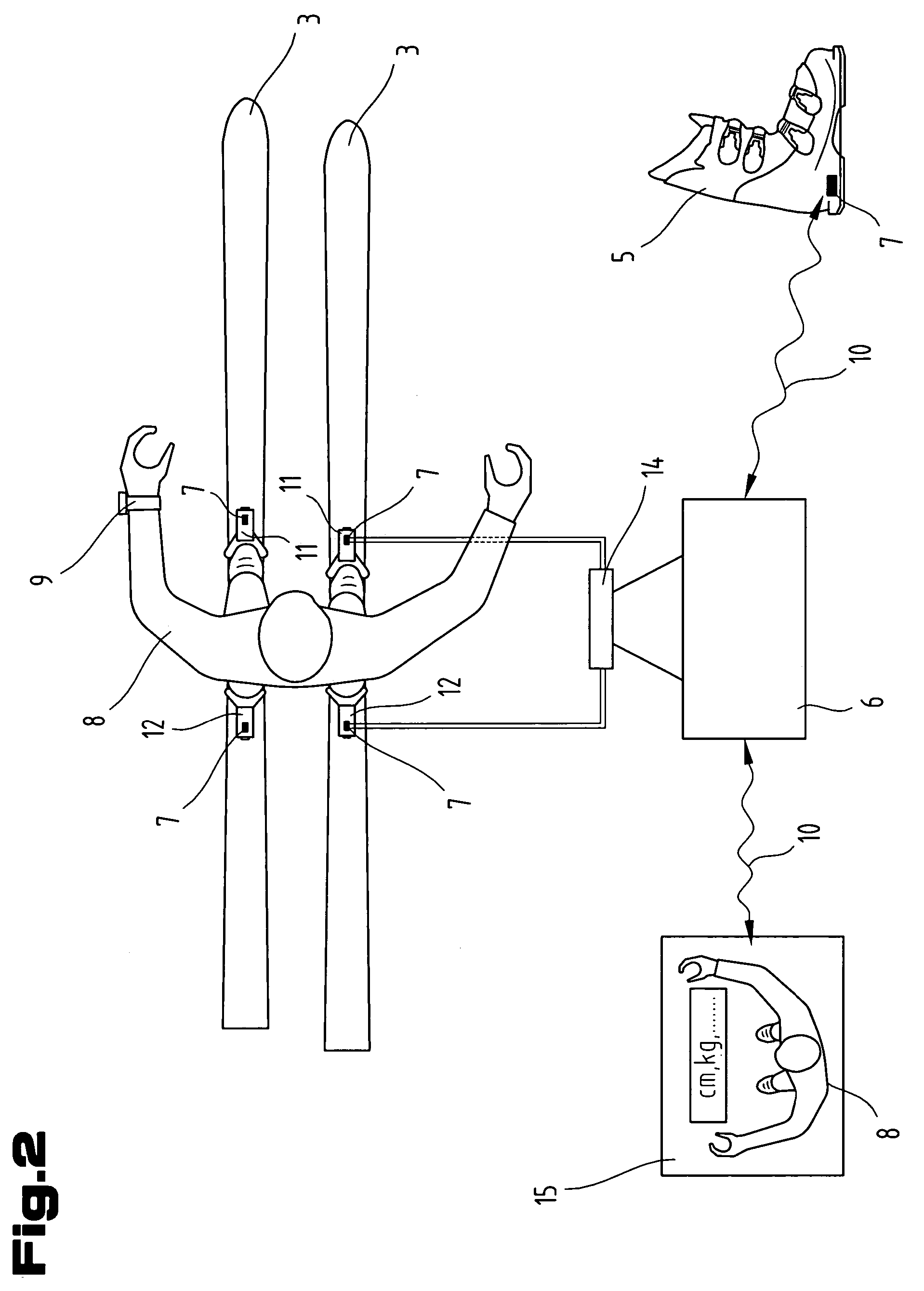 Electronic tracking system for a combination of sporting articles consisting of more than one sporting article and the use of same