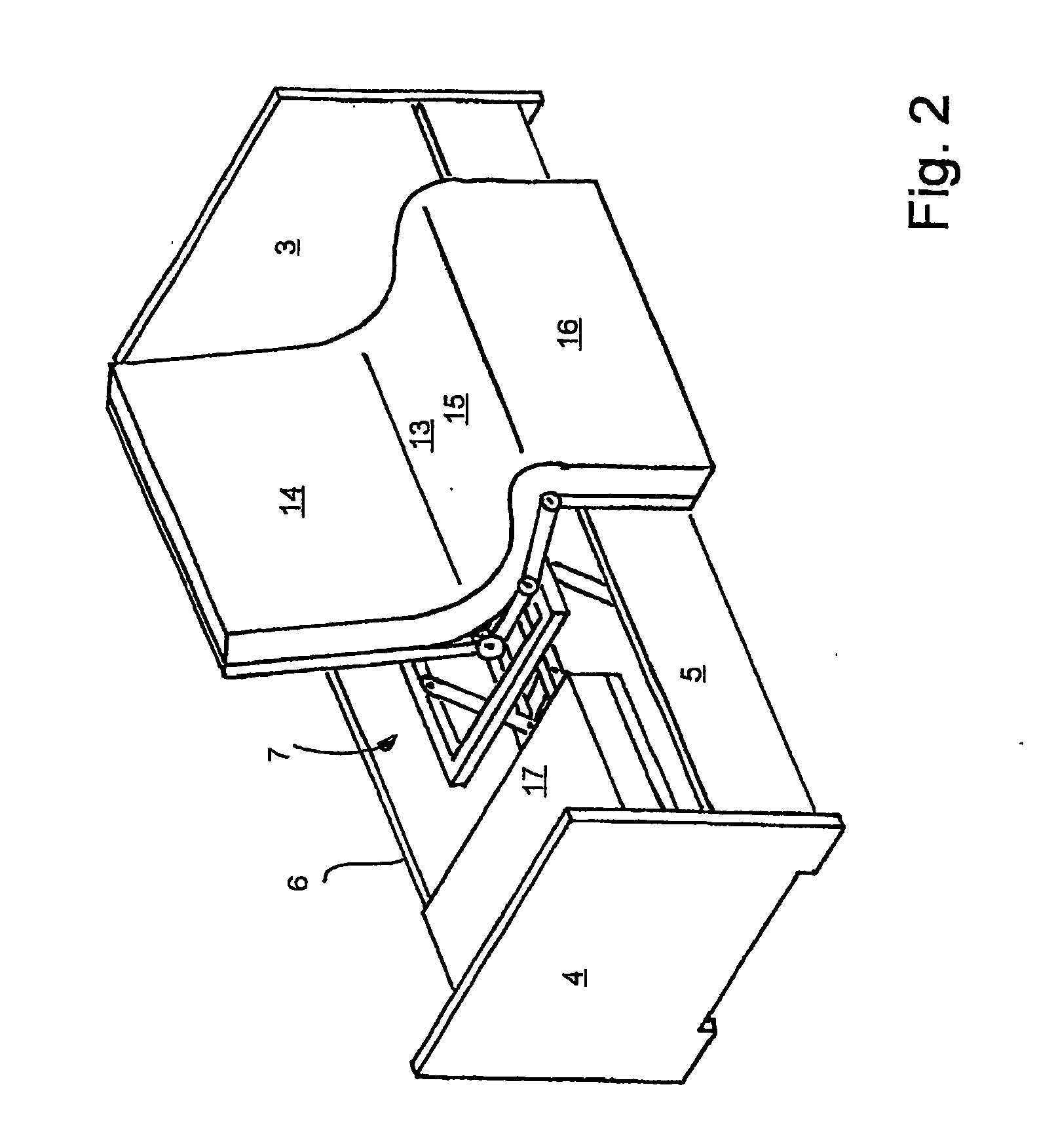 Rotating, sitting-up bed comprising a thigh-raising device