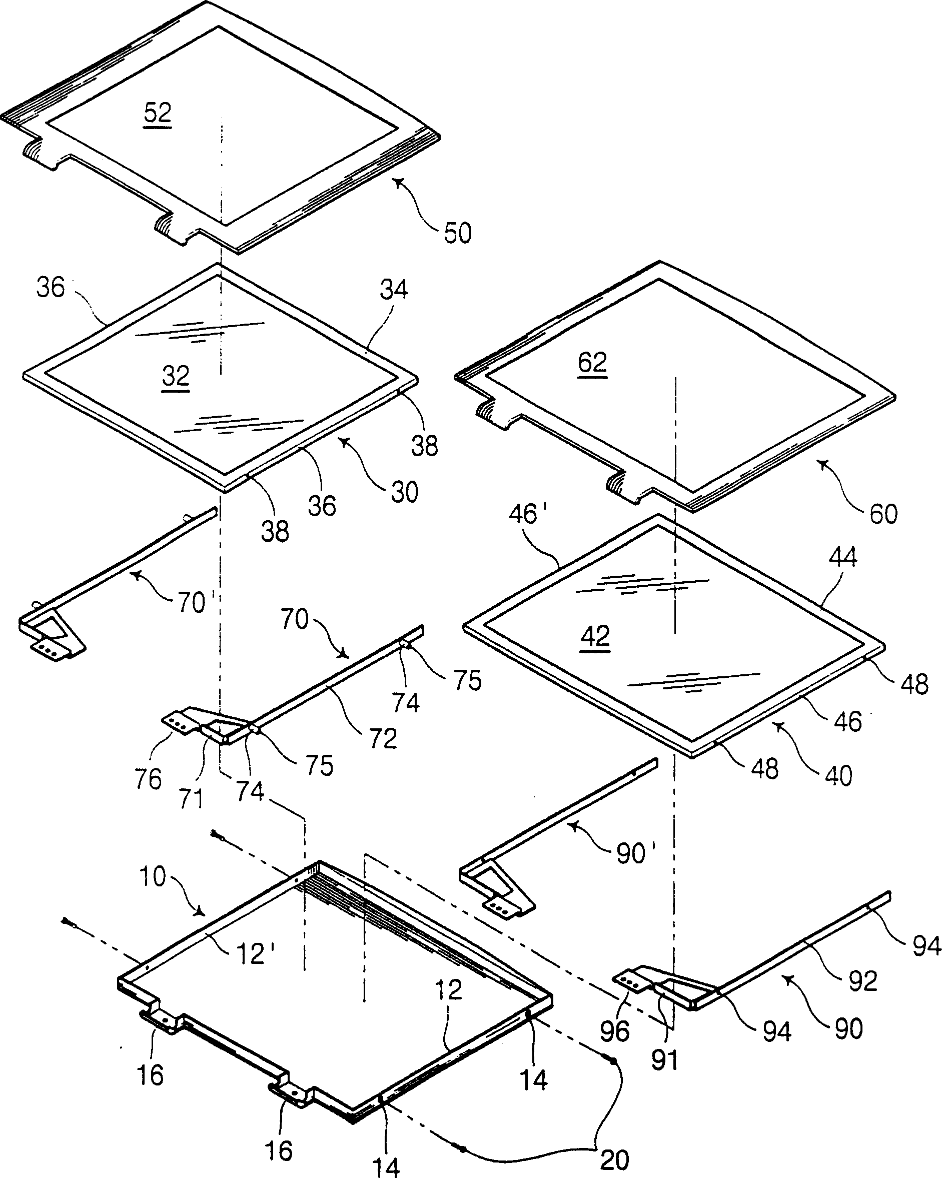 Display device for portable computer