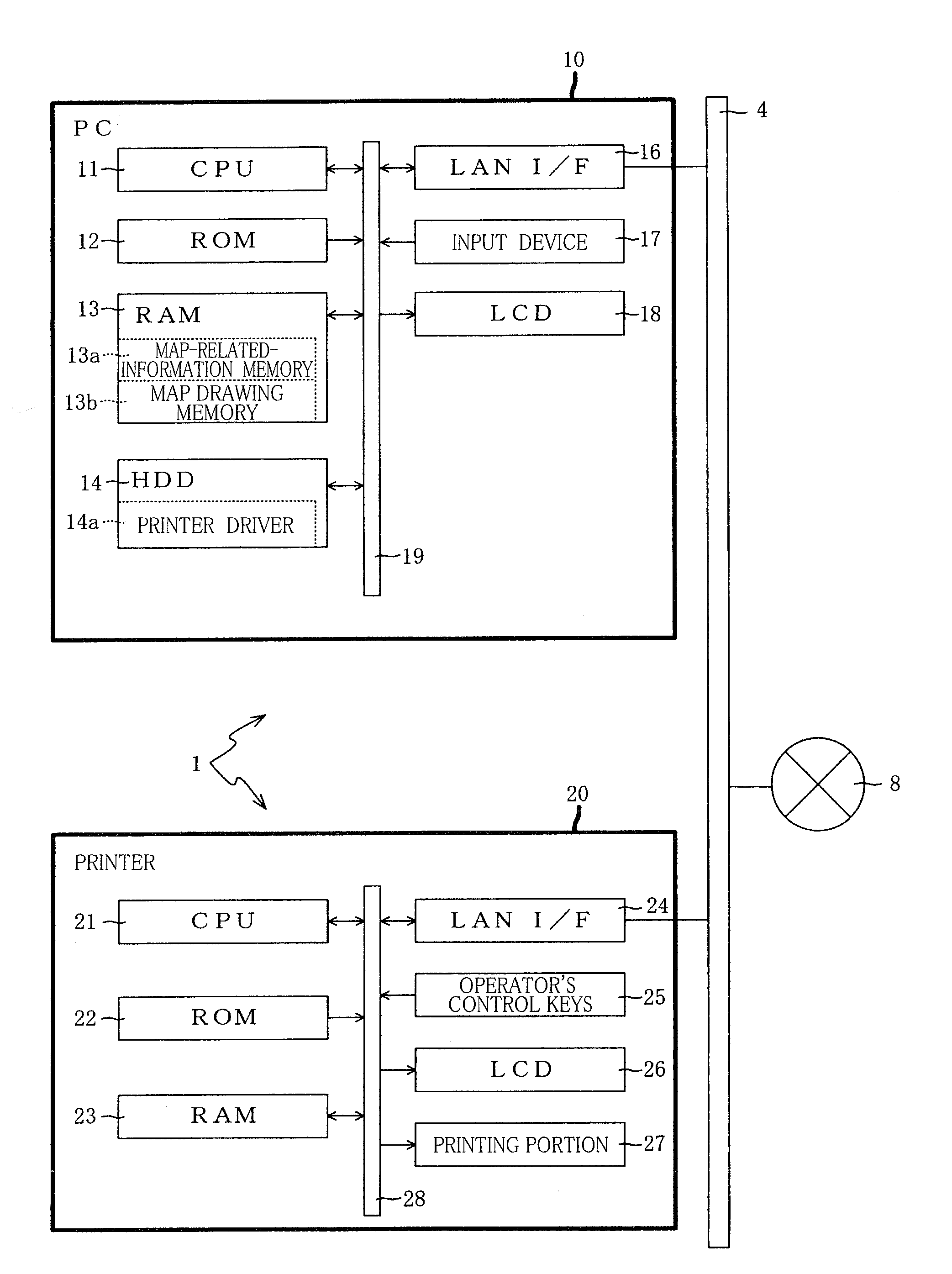 Map generating device, and memory medium storing map generating program