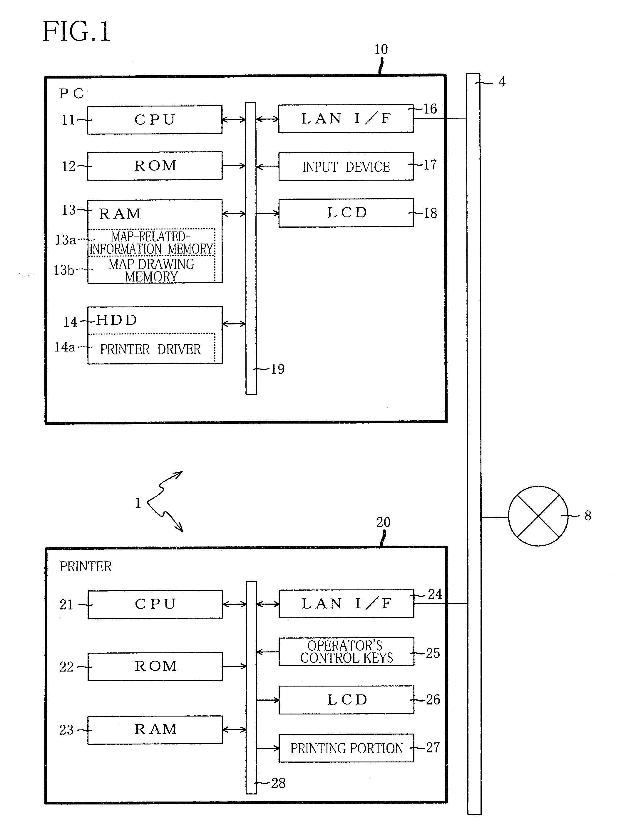 Map generating device, and memory medium storing map generating program