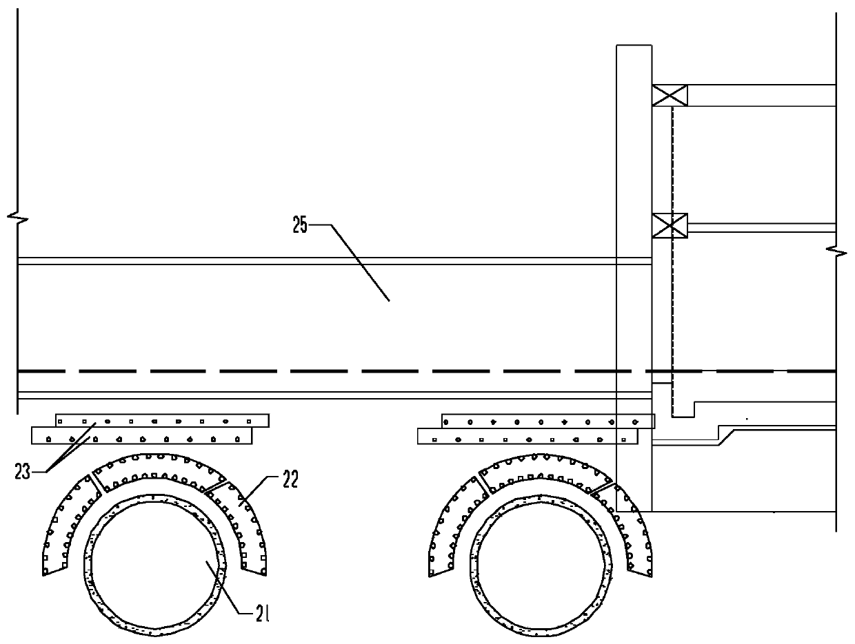 Method for preventing surface collapse when shield tunneling machine starts and immediately underneath passes existing shield tunnel