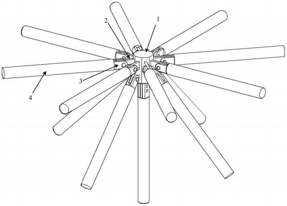 Steel structure space connecting joint structure