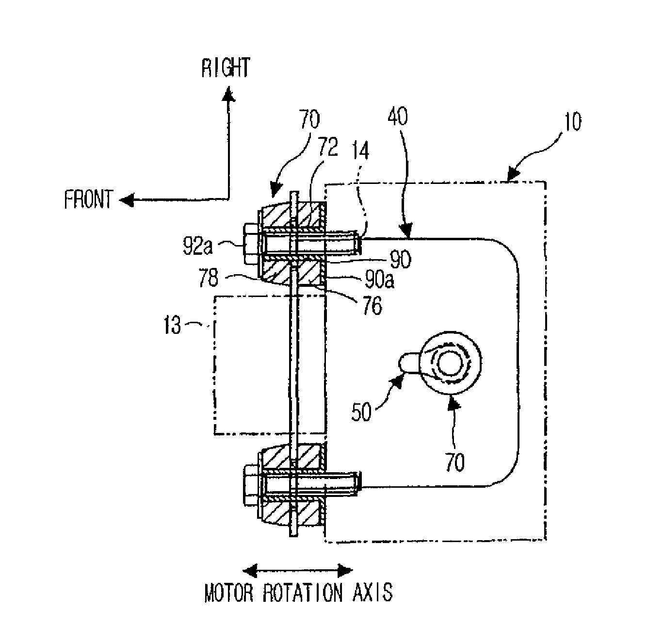 Hydraulic unit support structure