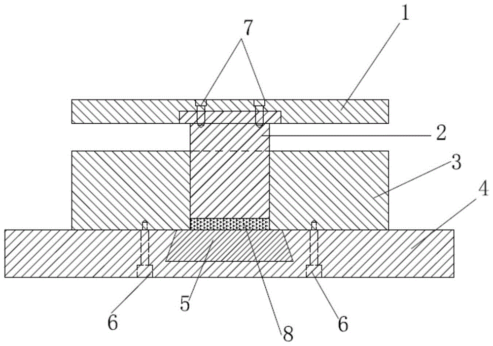 A mold for ultra-high pressure hydraulically pressing hazardous waste into high-density modules