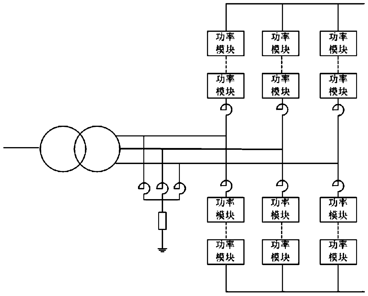 Symmetrical monopole type flexible direct-current converter station