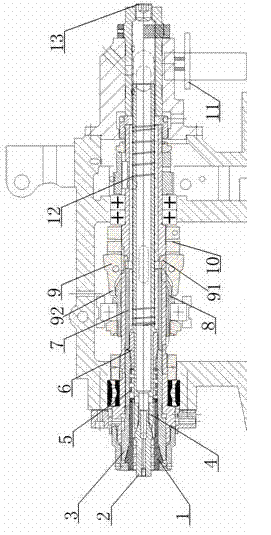 Back spindle automatic discharging device