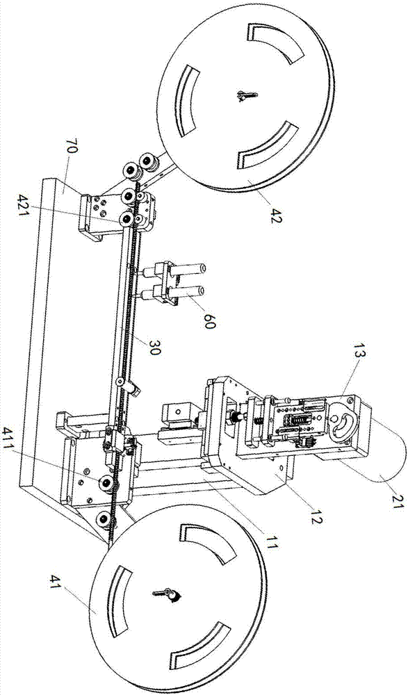 Embossing device adjustable in depth