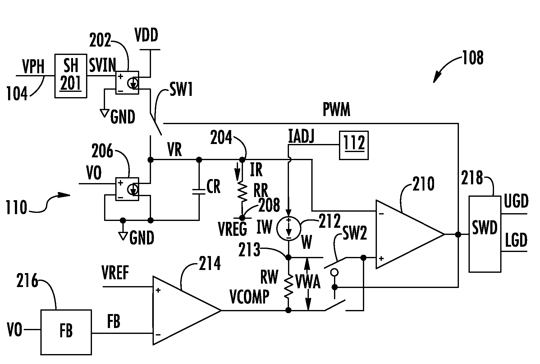 Steady state frequency control of variable frequency switching regulators