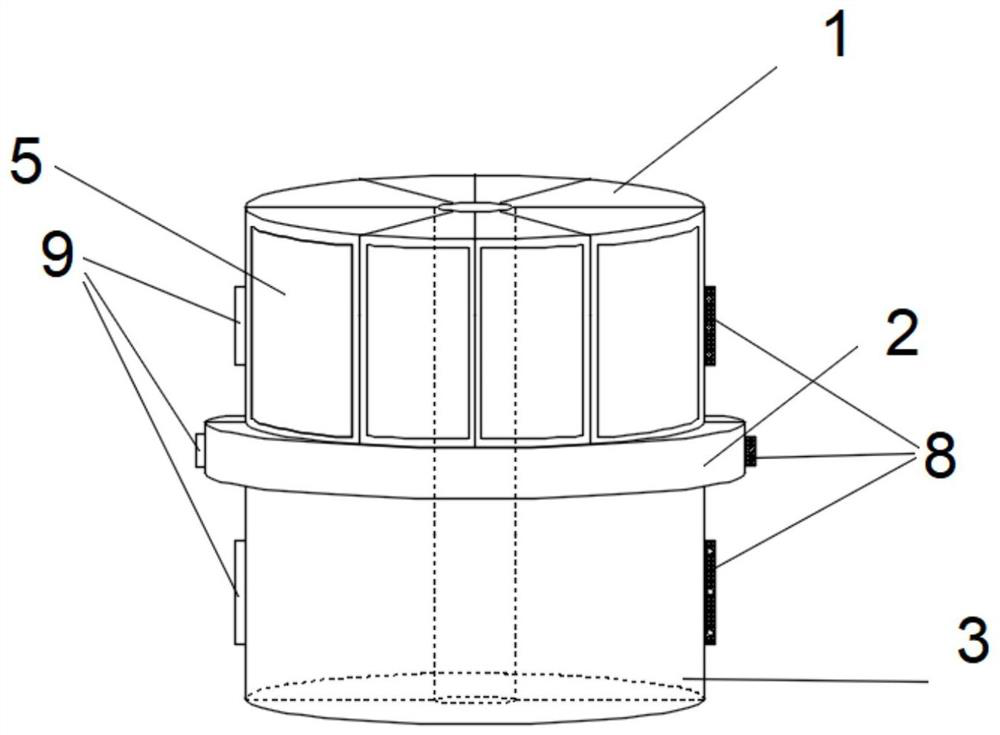 Floating type ampullaria gigas egg trapping device changing along with water level