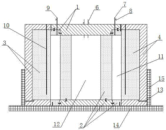 Single-surface pressure grouting forming method of ITO rotating target blank body and mold