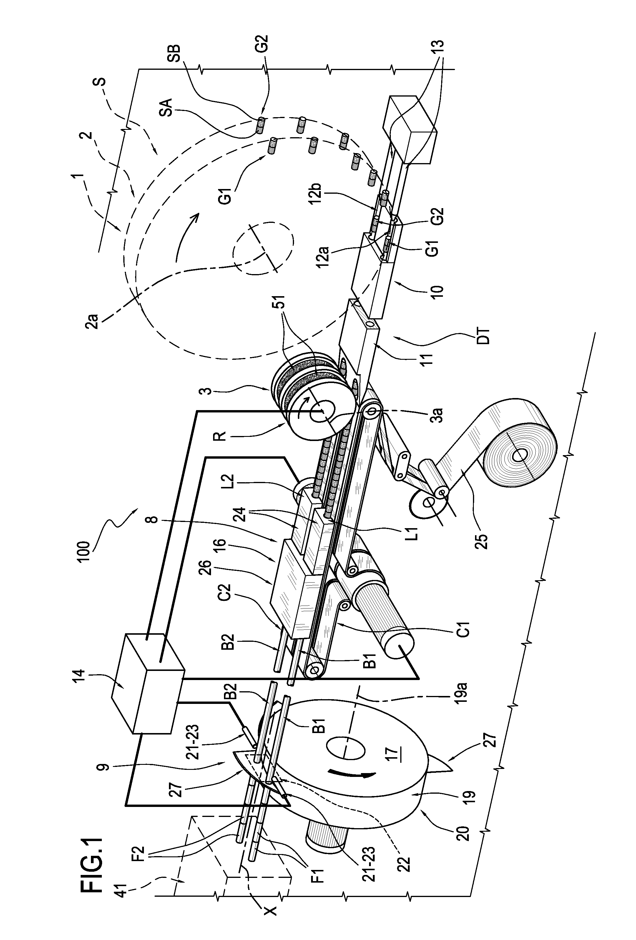 Machine and method for manufacturing composite filters