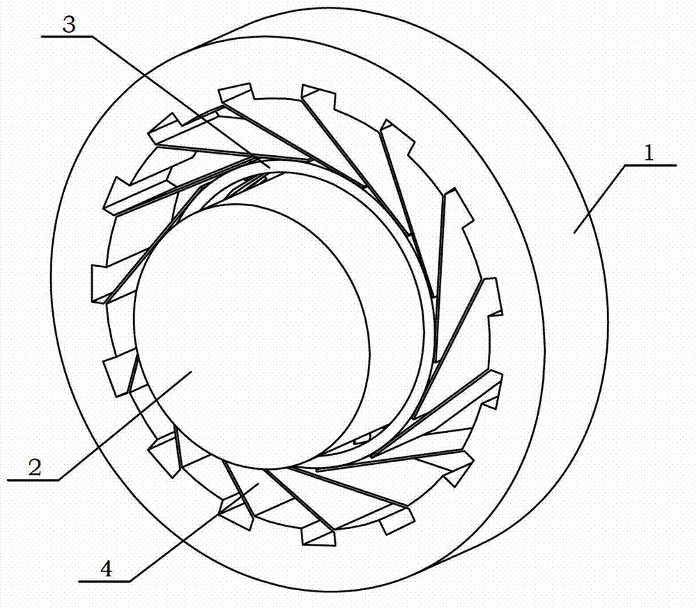 Gas cylinder surface sealing device with cantilever support and spiral chute