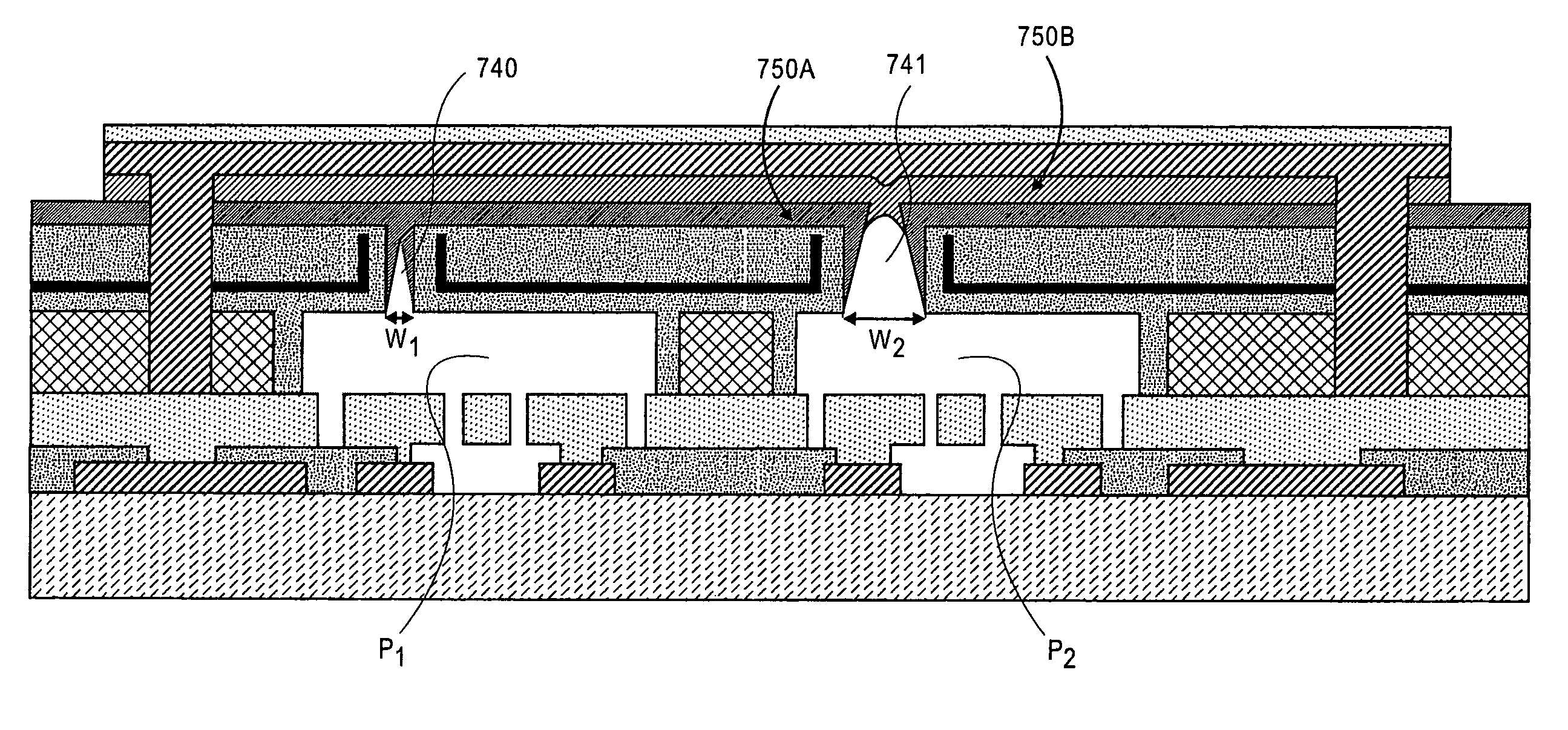 Microshells for multi-level vacuum cavities