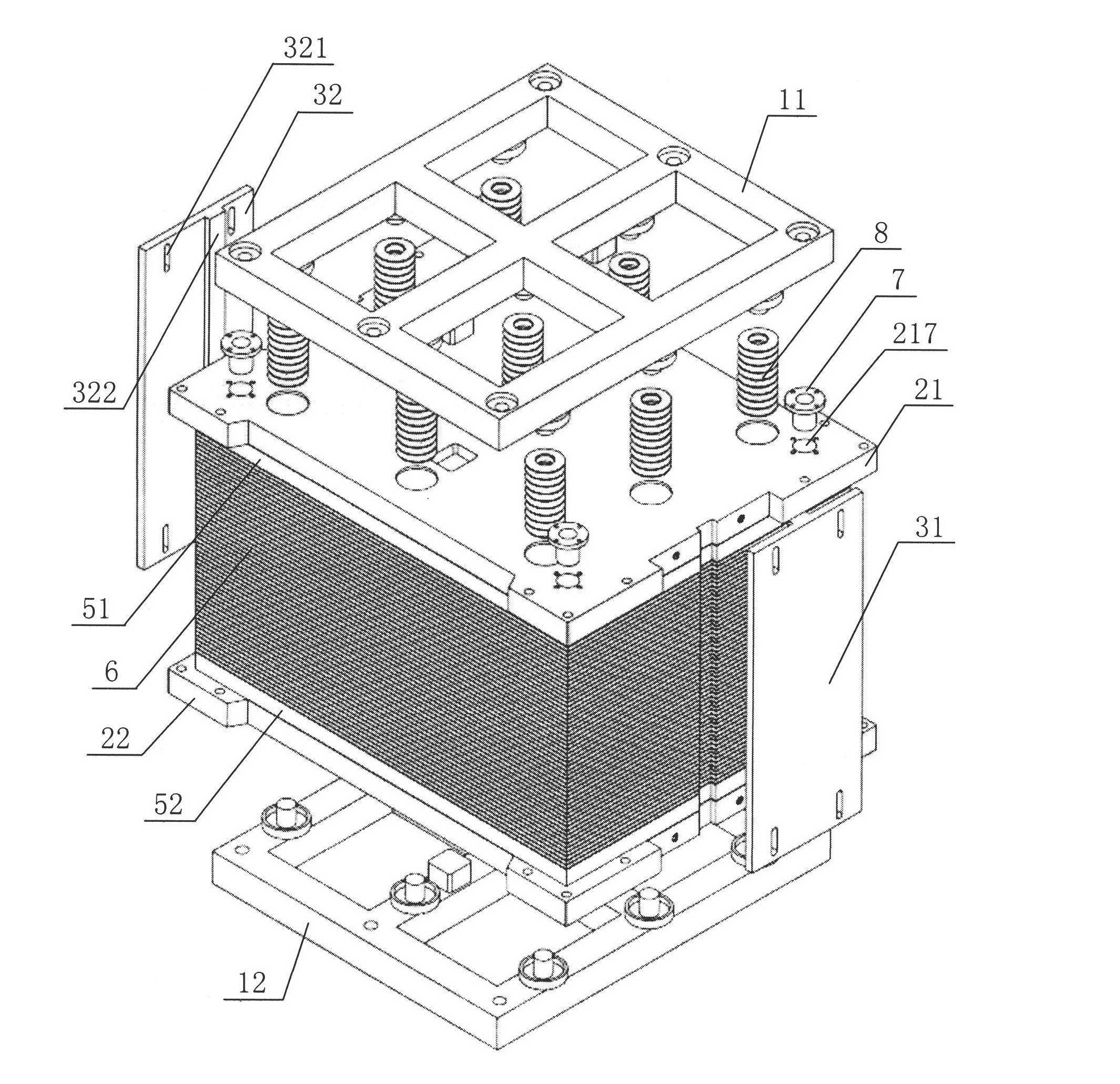 End plate pressing component of redox flow cell galvanic pile