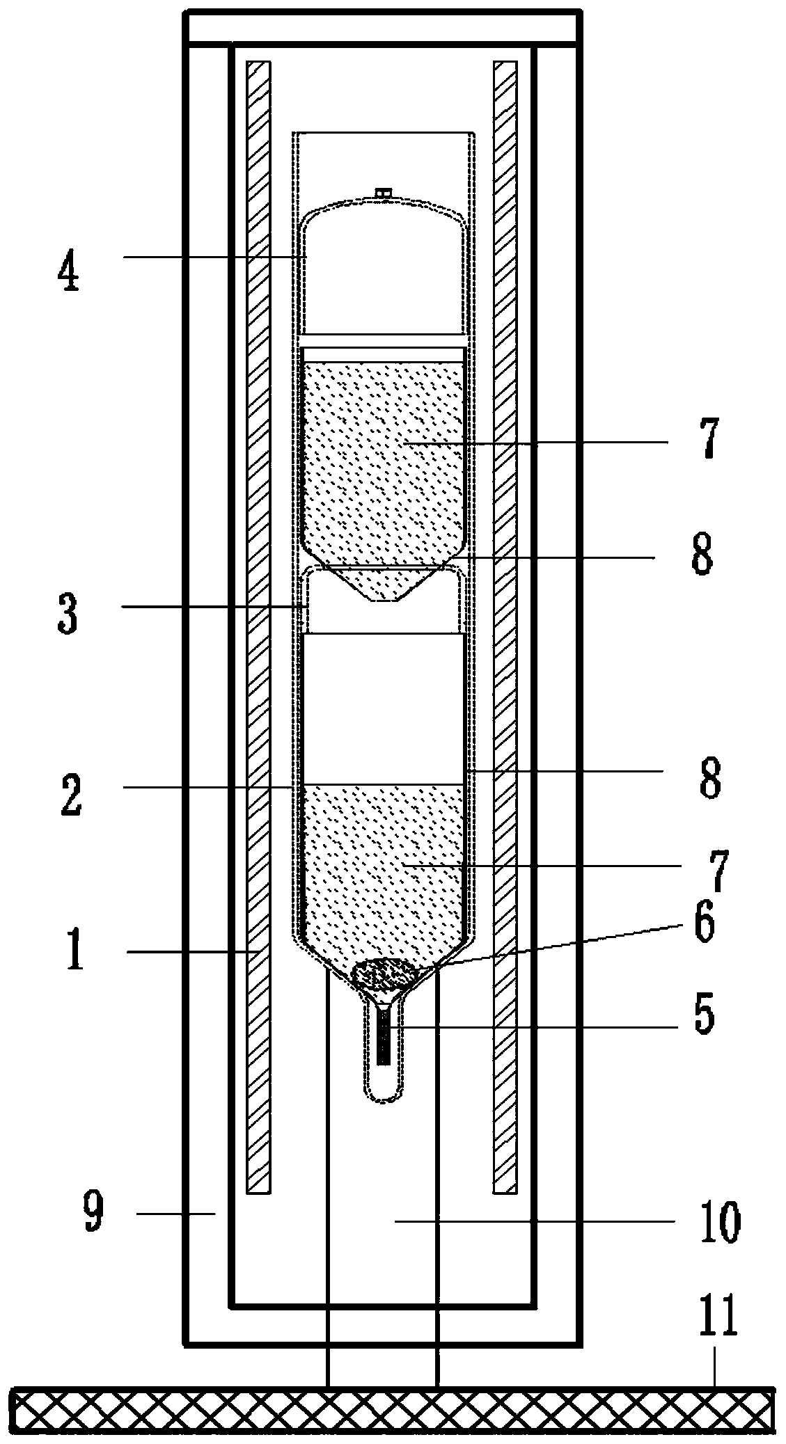 A device and method for preparing gallium arsenide crystal by vgf method