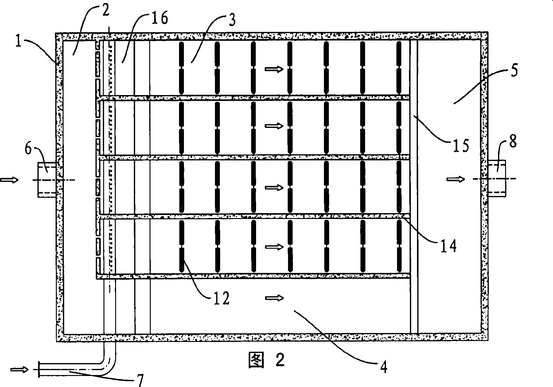 Device for desulfurization and recovery of seawater by industrial flue gas