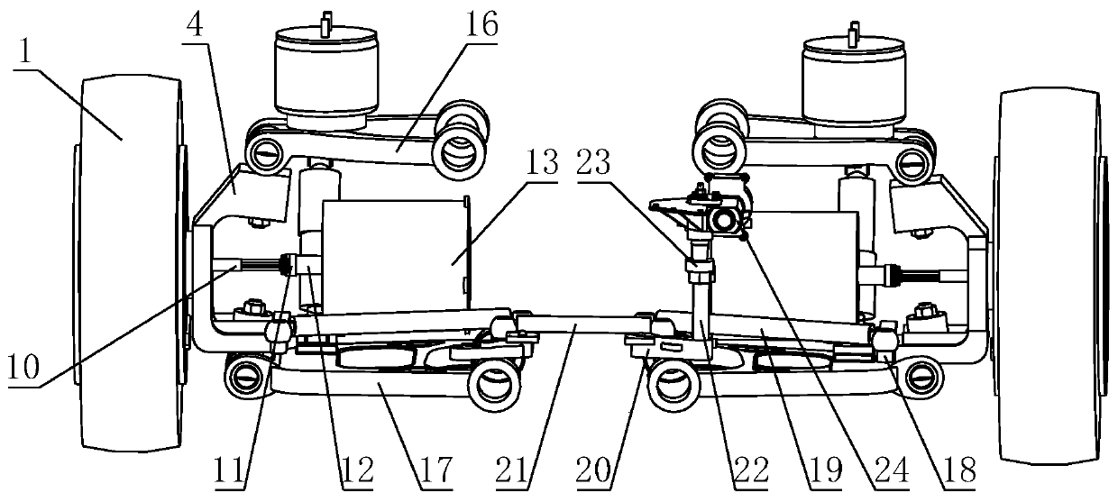 All-wheel drive type electric motor coach steering drive axle