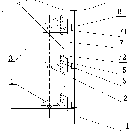 Material rack provided with automatic overturning structure