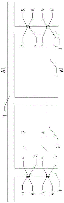 Method for reinforcing connection of diaphragm plate and girder by aid of penetrating type prestress