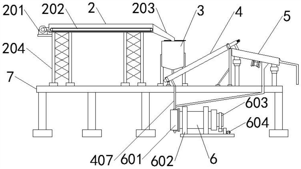 Combined type feeding device used in gravel production