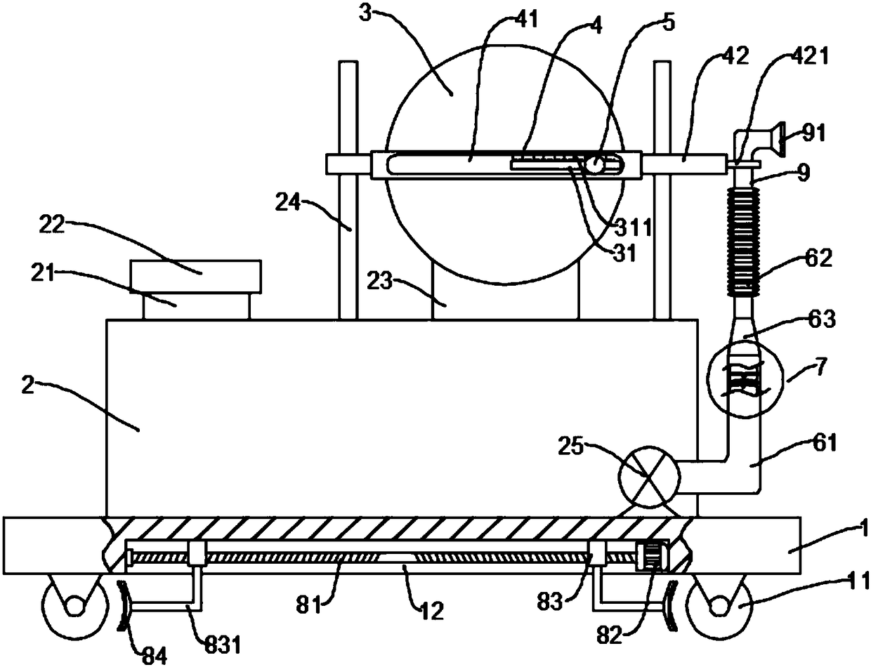 Spray irrigation device with spraying range adjusting function