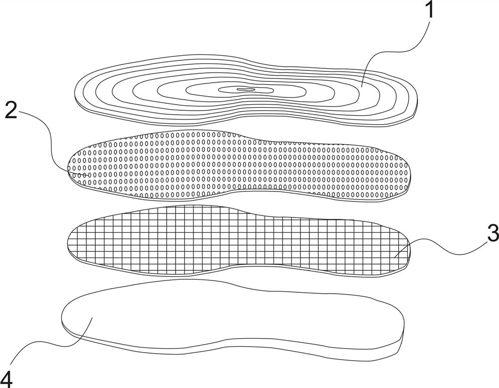 Traditional Chinese medicine massage insole for treating dermatophytosis and foot odor