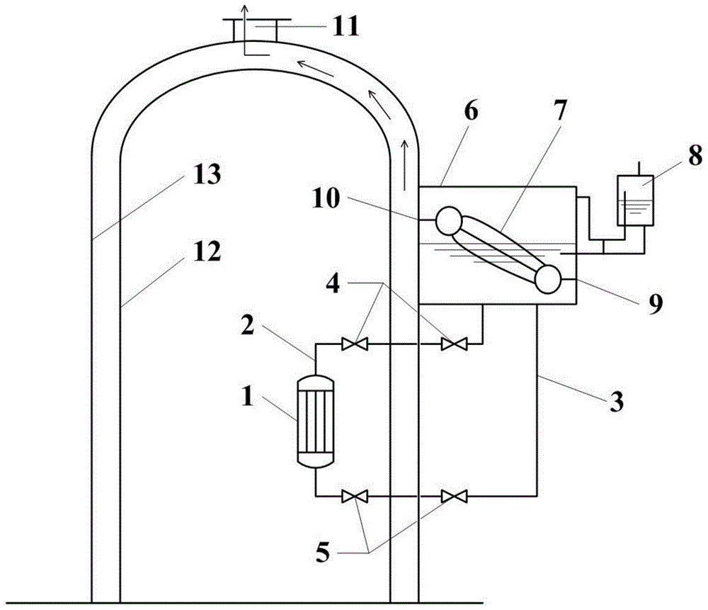 Heat derivation system for long-term passive containment