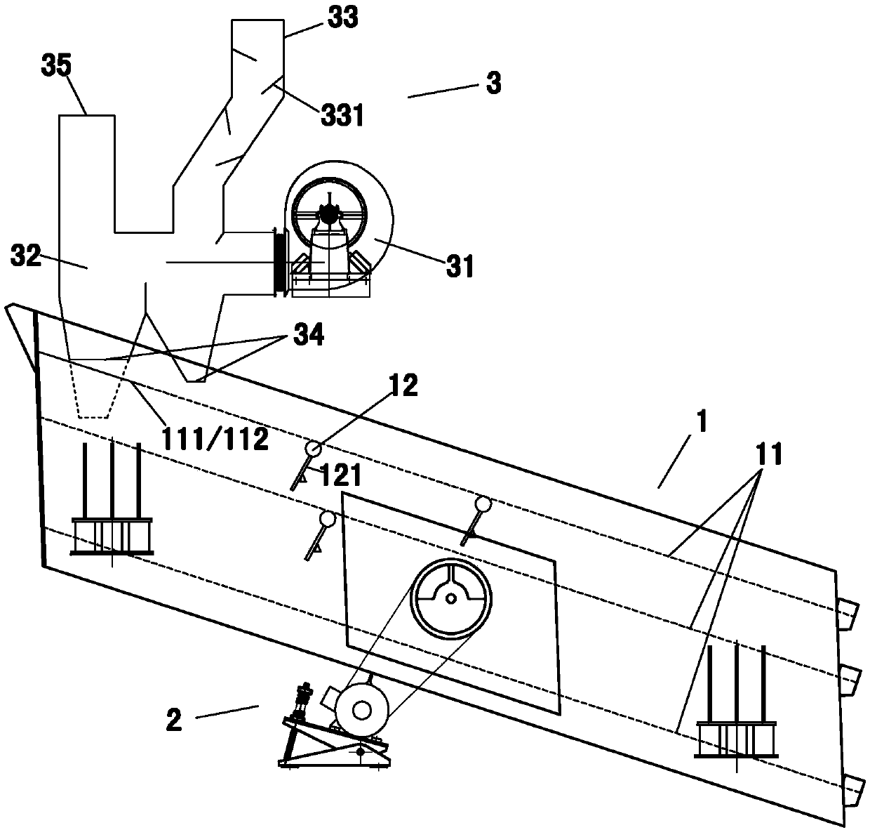 Pre-grading device and vibration screening machine with same