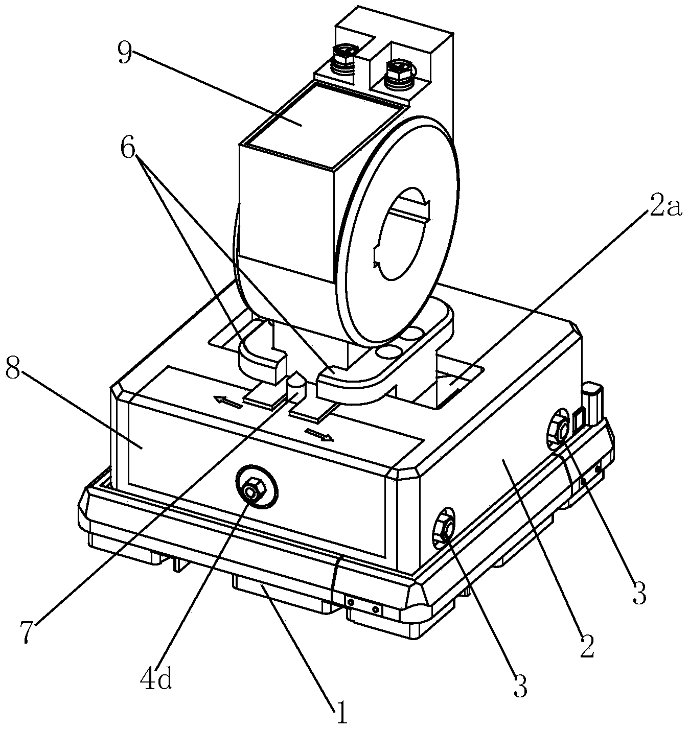 Clamping tool tray used for automatic verification line of transformer