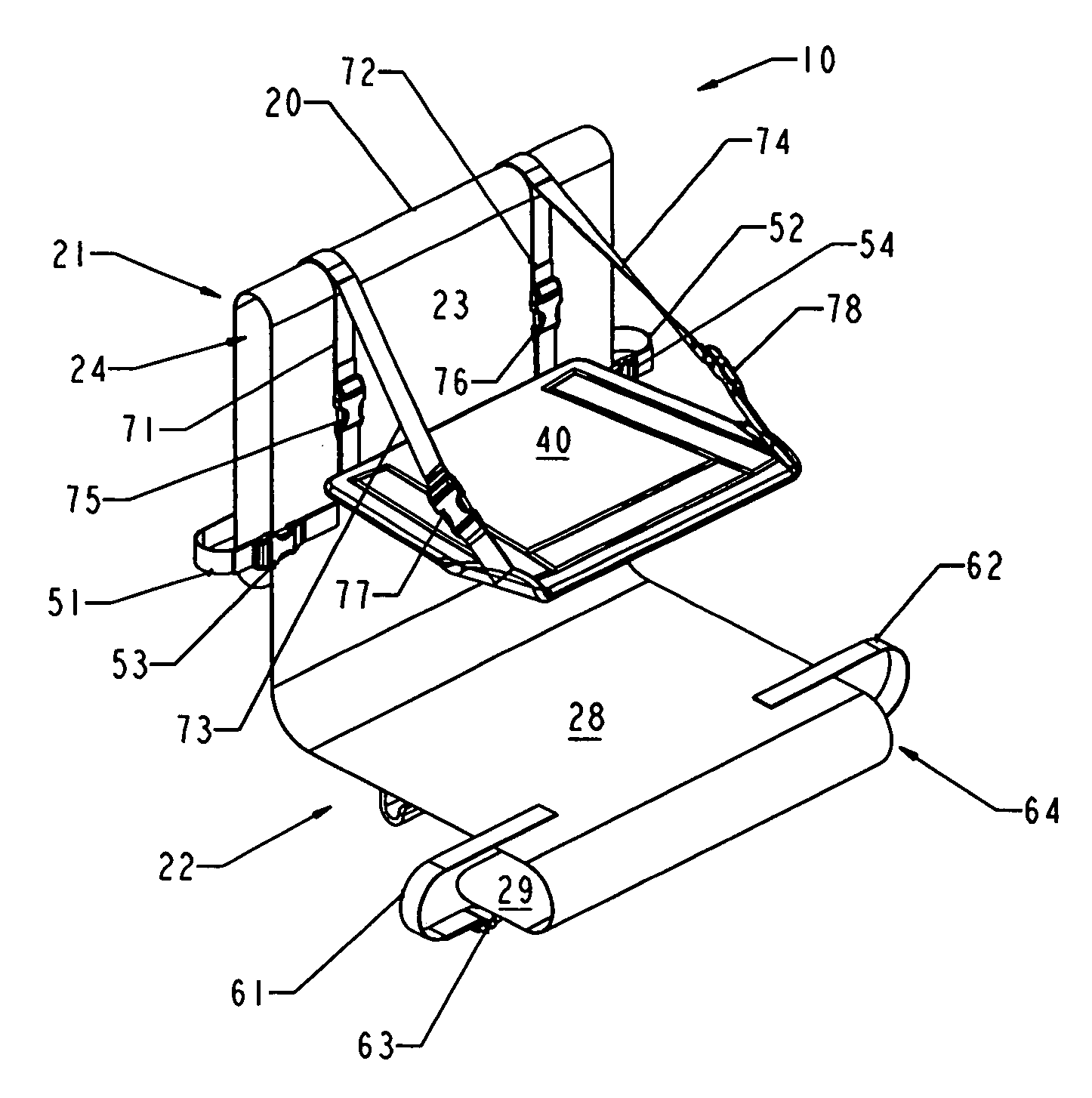 Adjustable non-freestanding child seat