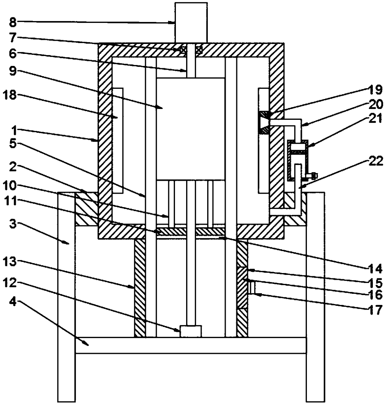 Vertical ceramic tile drying and sintering kiln capable of achieving feeding and discharging