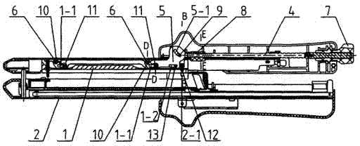 Occlusion device for linear excision anastomat for surgical department