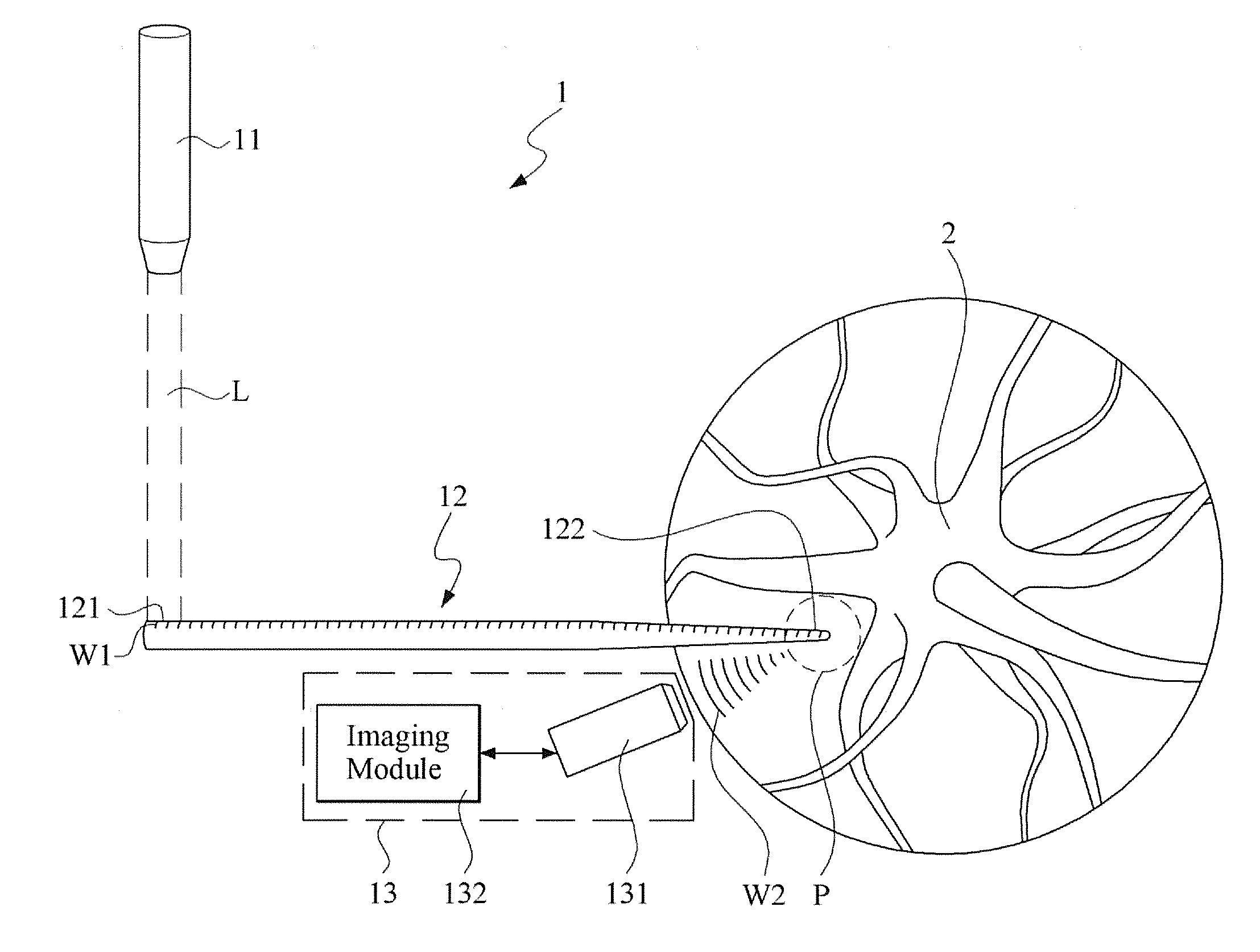 System and imaging method for using photoacoustic effect