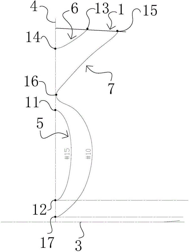 Expansion method for contour line of bulbous bow