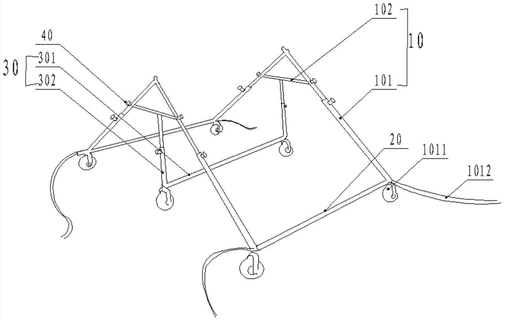 Transmission line release and withdrawal across the flying car