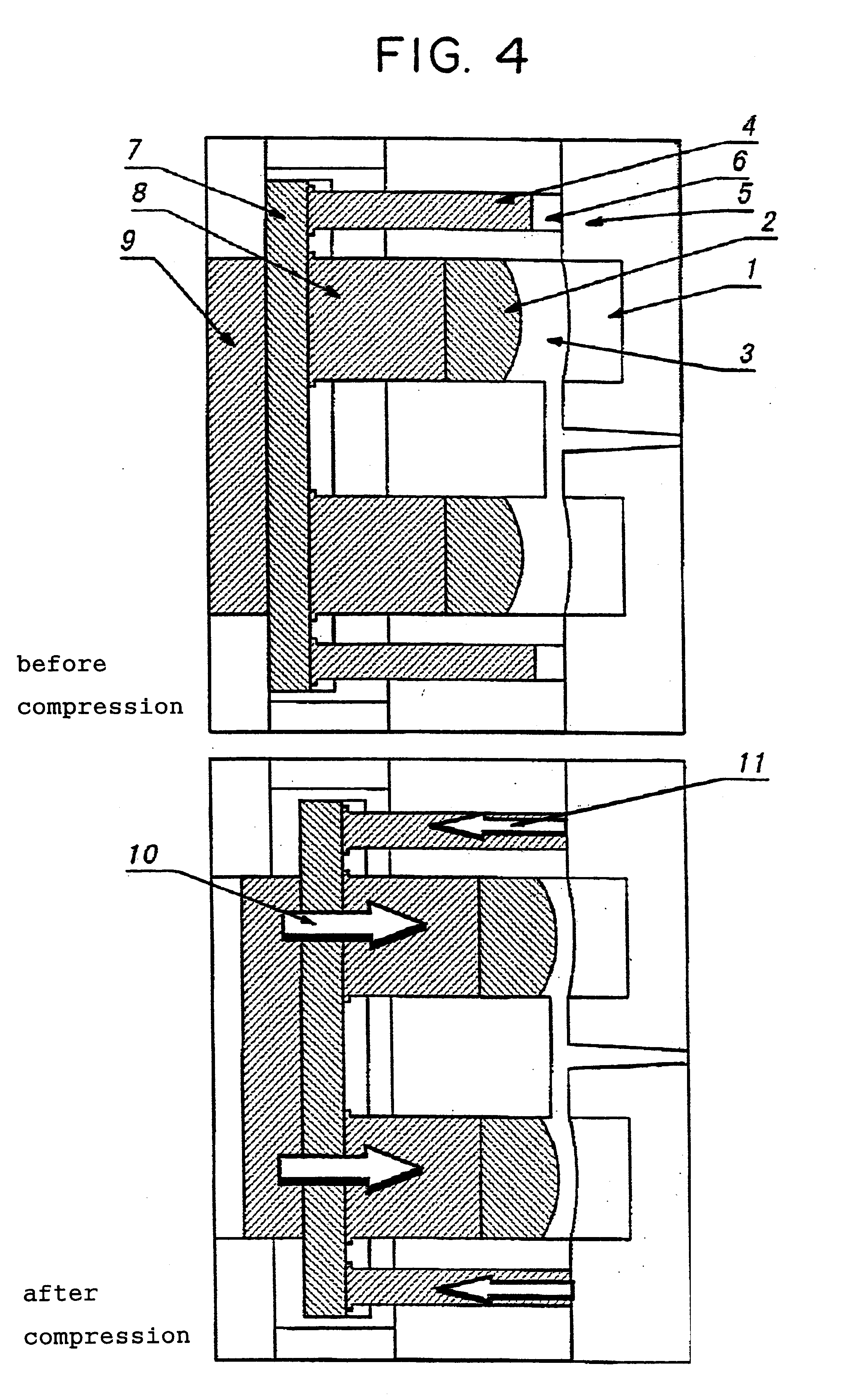 Injection compression molding method for optically formed product